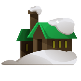 Winter house and snow clipart