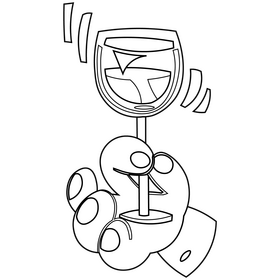 Hand holding a glass of wine clipart free download