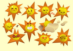 Cartoon suns vector