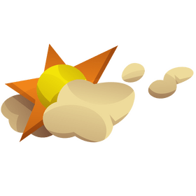 Sun and clouds cartoon clipart