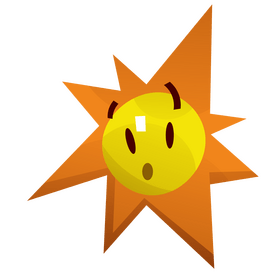 Suprised sun emoji illustration clipart
