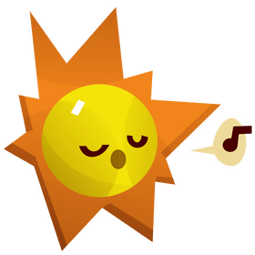 Whistling sun drawing clipart