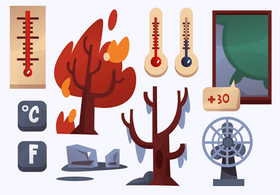 Temperature, climate vector