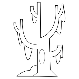 Free snowy tree black and white clipart