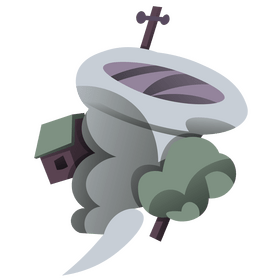 Tornado in village drawing clipart