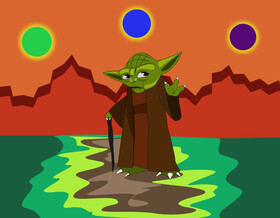 Yoda cartoon vector