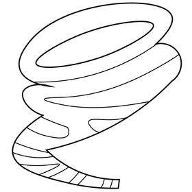 Hurricane, cartoon tropical cyclone black and white clipart