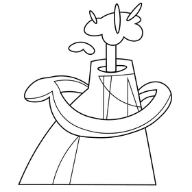 Free volcano eruption black and white clipart