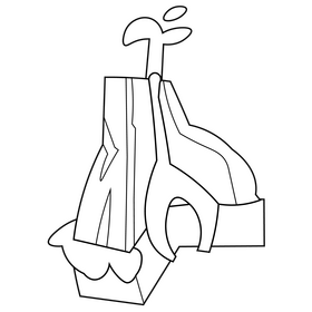 Volcano lava drawing black and white clipart