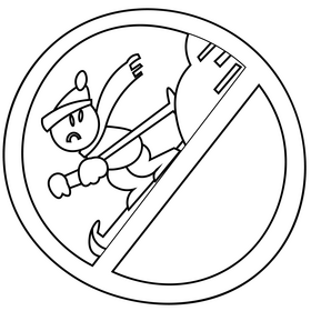 Avalanche warning sign icon black and white clipart