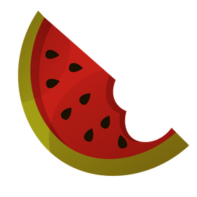 Bitten slice watermelon illustration clipart