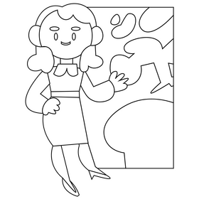 Weather forecast reporter black and white clipart