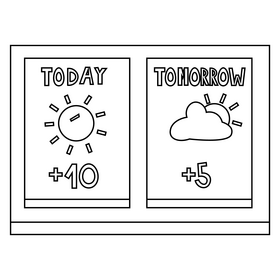 Free weather forecast black and white clipart