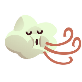 Cloud blowing wind cartoon clipart
