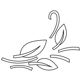 Windy leaves cartoon black and white clipart