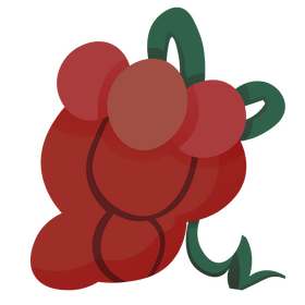 Cartoon red grapes clipart