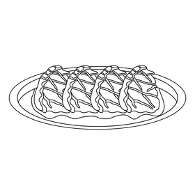 Picanha Brazilian food black and white clipart