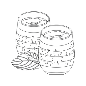 Aam panna Indian drink black and white clipart