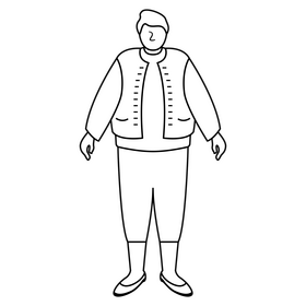 Czech Republic traditional clothing black and white clipart