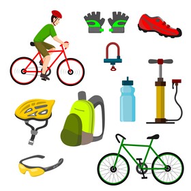 Cycling icons set vector