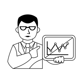 Financial advisor icon black and white clipart