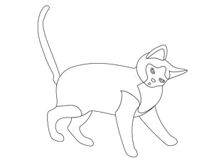 Cat black and white clipart