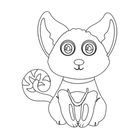 Cartoon cat black and white clipart
