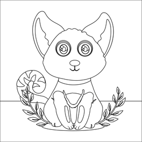 Cartoon cat black and white vector