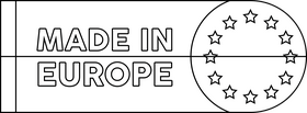Made in Europe badge black and white clipart