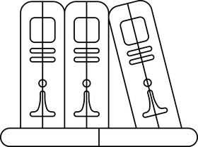 Books flat icon black and white clipart