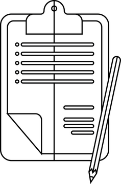 Clipboard drawing black and white clipart
