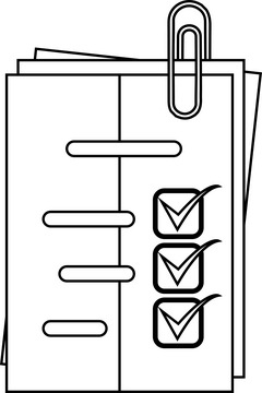 Paper notes drawing black and white clipart
