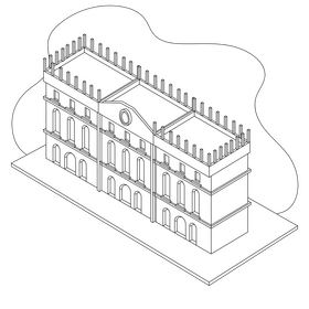 Chateau drawing black and white clipart