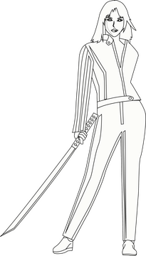 Kill Bill black and white clipart