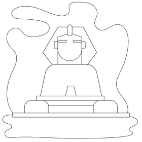 Sphinx drawing black and white clipart