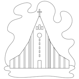 Hallgrimskirkja drawing black and white clipart