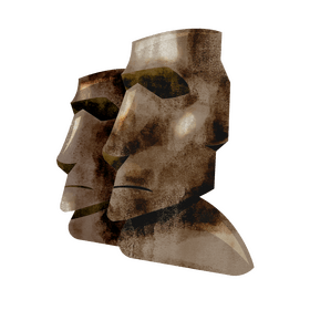 Moai easter island heads clipart