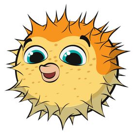 Pufferfish cartoon clipart