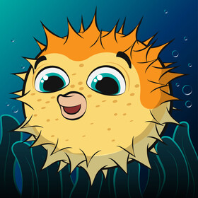 Pufferfish cartoon vector