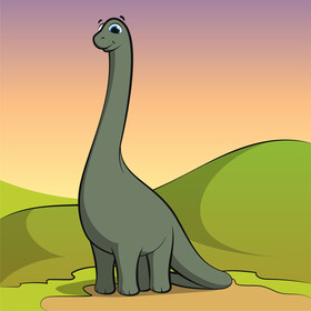 Brachiosaurus cartoon vector