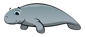 Manatee cartoon clipart