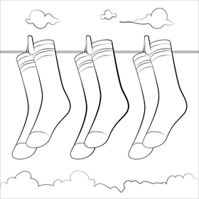 Socks black and white vector