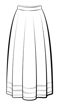 Skirt black and white clipart