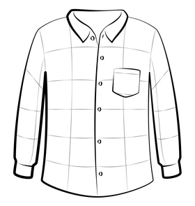 Shirt long sleeves black and white clipart
