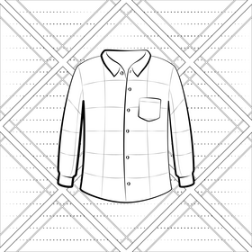 Shirt long sleeves black and white vector