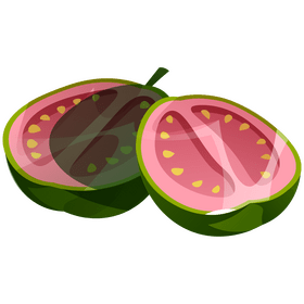 Guava halves clipart