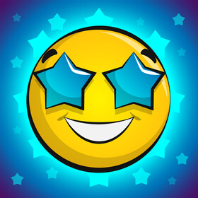 Star eyes emoji, emoticon, smile vector