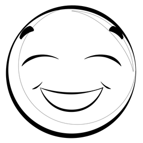 Smiley face emoji, emoticon, smiley drawing black and white clipart