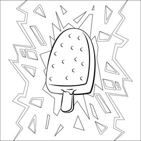 Popsicle black and white vector