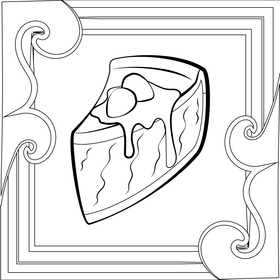 Cheesecake black and white vector